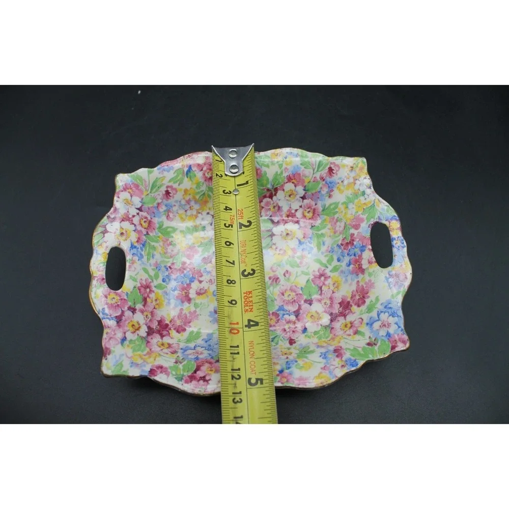 James Kent Apple Blossom Chintz Trinket Dish Floral Vanity Ring Dish England